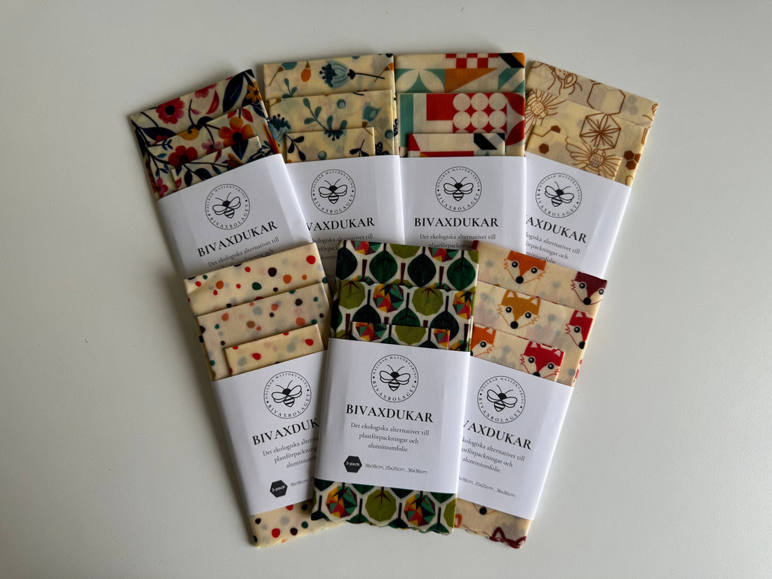 Bivaxdukar 3 pack i sju olika mönster
