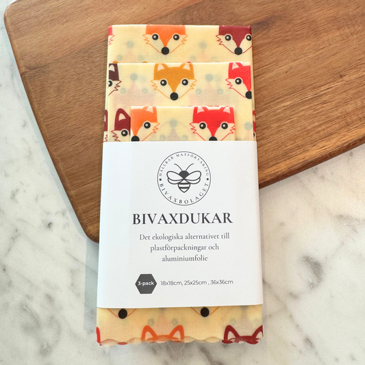 Bivaxdukar 3-Pack - Rävar